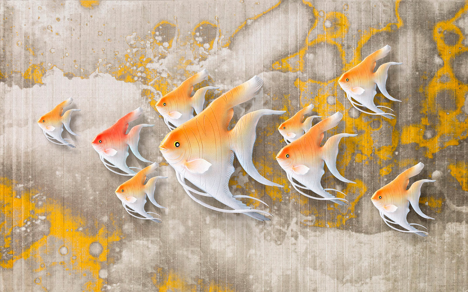 u14995p - Πολύχρωμα ψάρια που κολυμπούν μαζί με χάρη - tegory