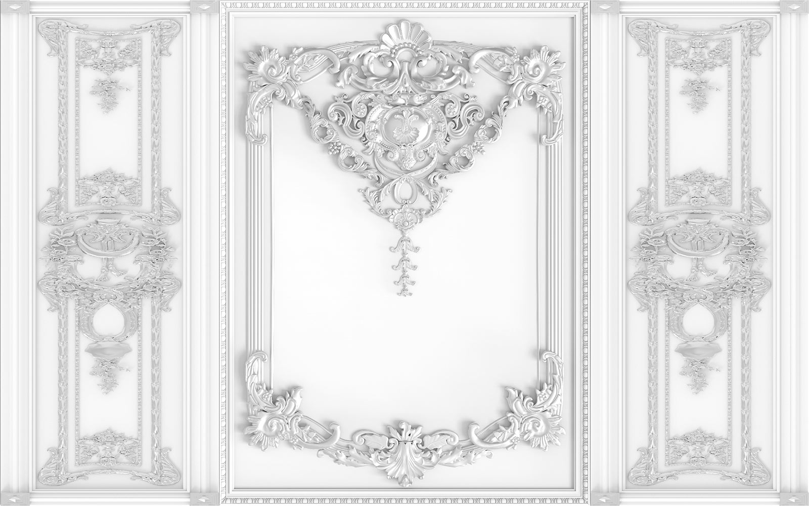 u15356p - Λευκός τοίχος με περίτεχνα σχέδια - tegory