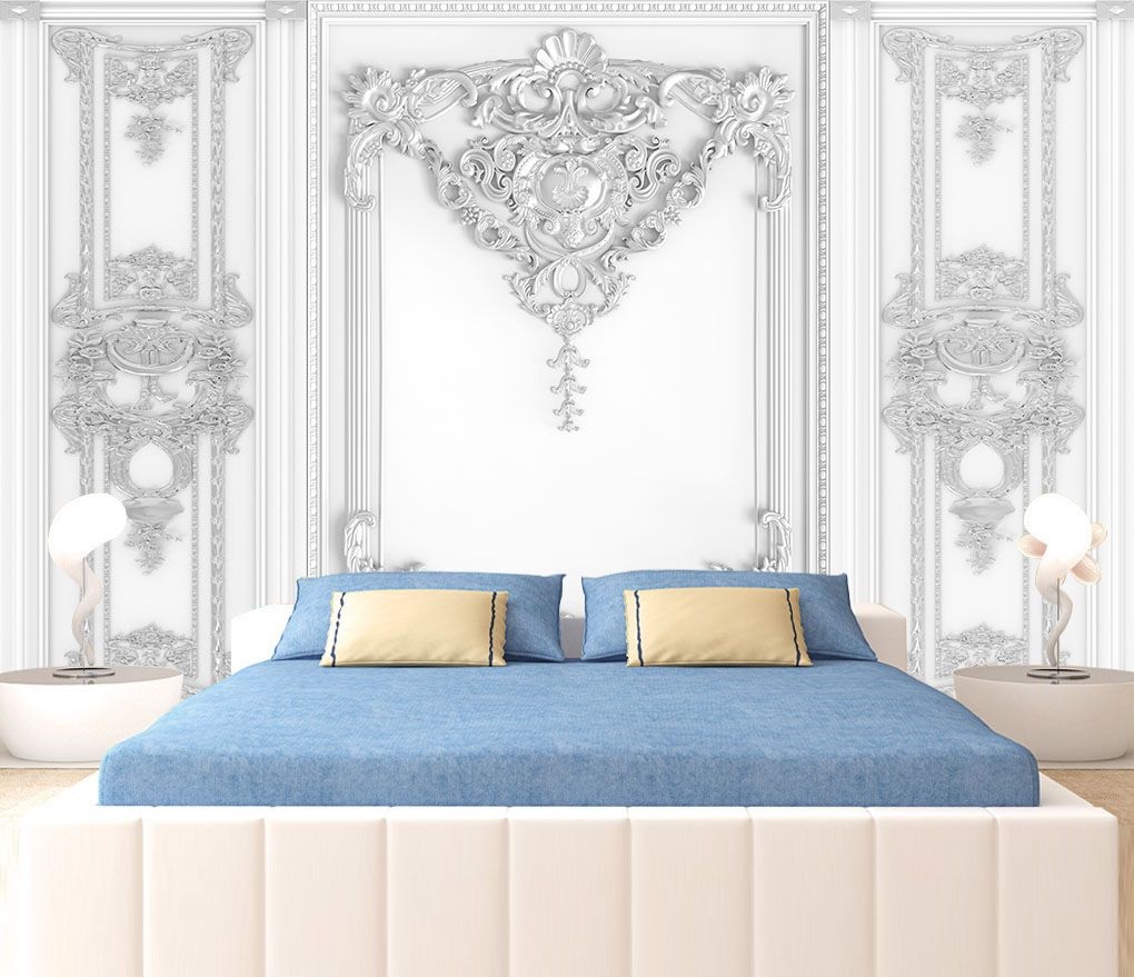 u15356pib1m - Λευκός τοίχος με περίτεχνα σχέδια - tegory