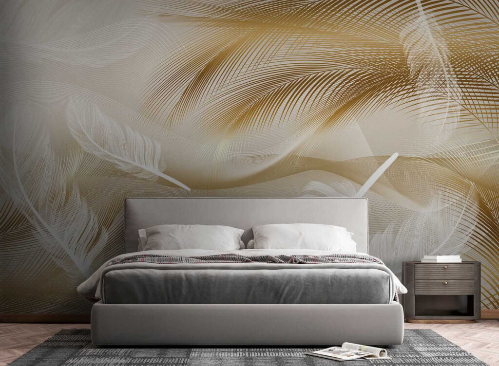 Elegant feathers in soft waves