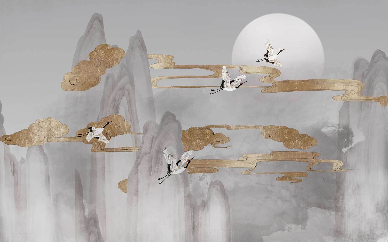 u16241p - Ζωγραφική των πουλιών που πετούν στον ουρανό - tegory