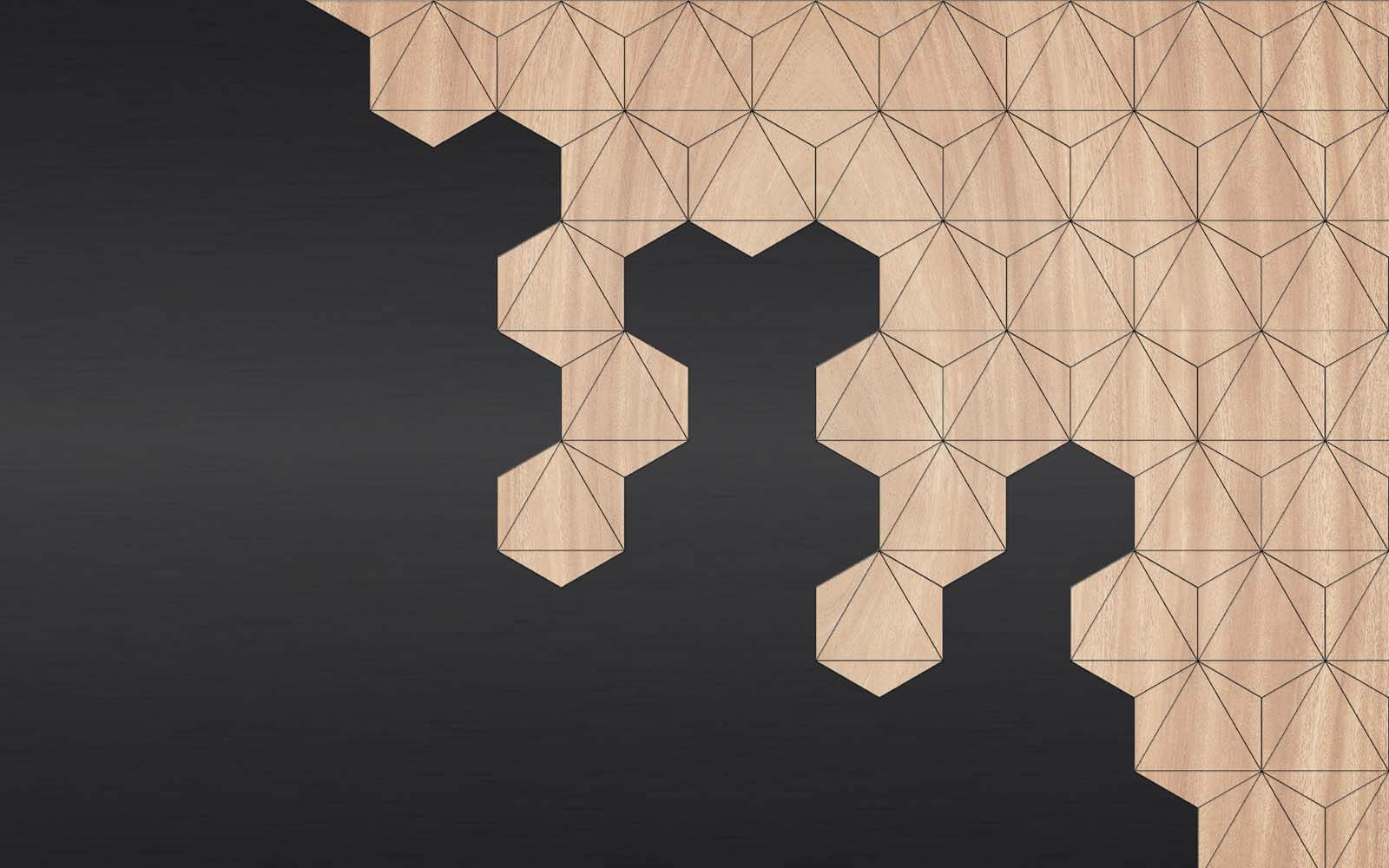 u19630p - Ξύλο και μαύρο φόντο με εξάγωνα - tegory
