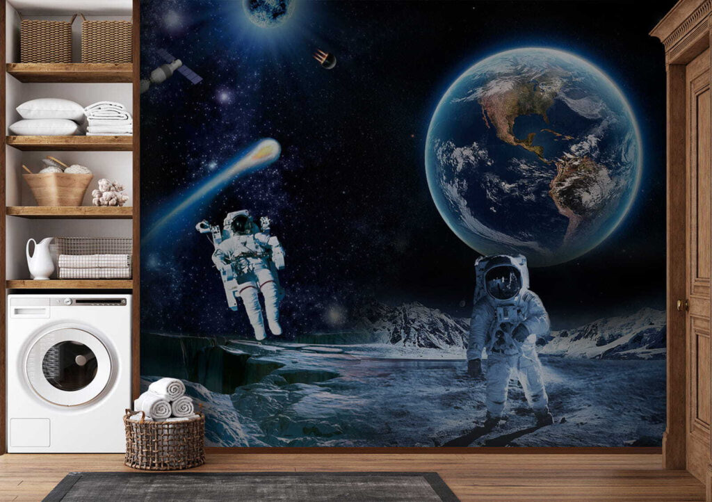 Astronauts on a moon