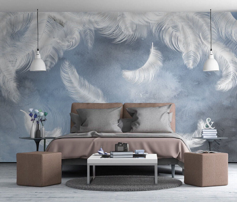 u23747pib1 - Λευκά φτερά σε μπλε φόντο - tegory