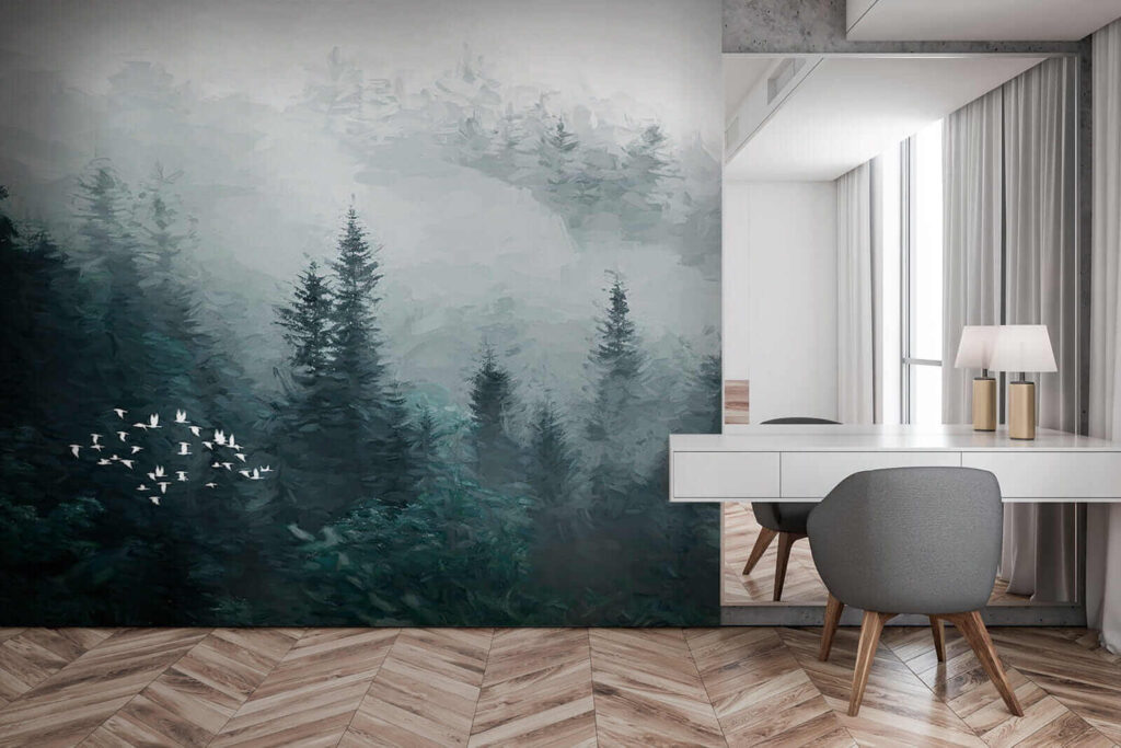 u23921pib3 1024x683 - Ομιχλώδες δάσος με πουλιά που πετούν - tegory