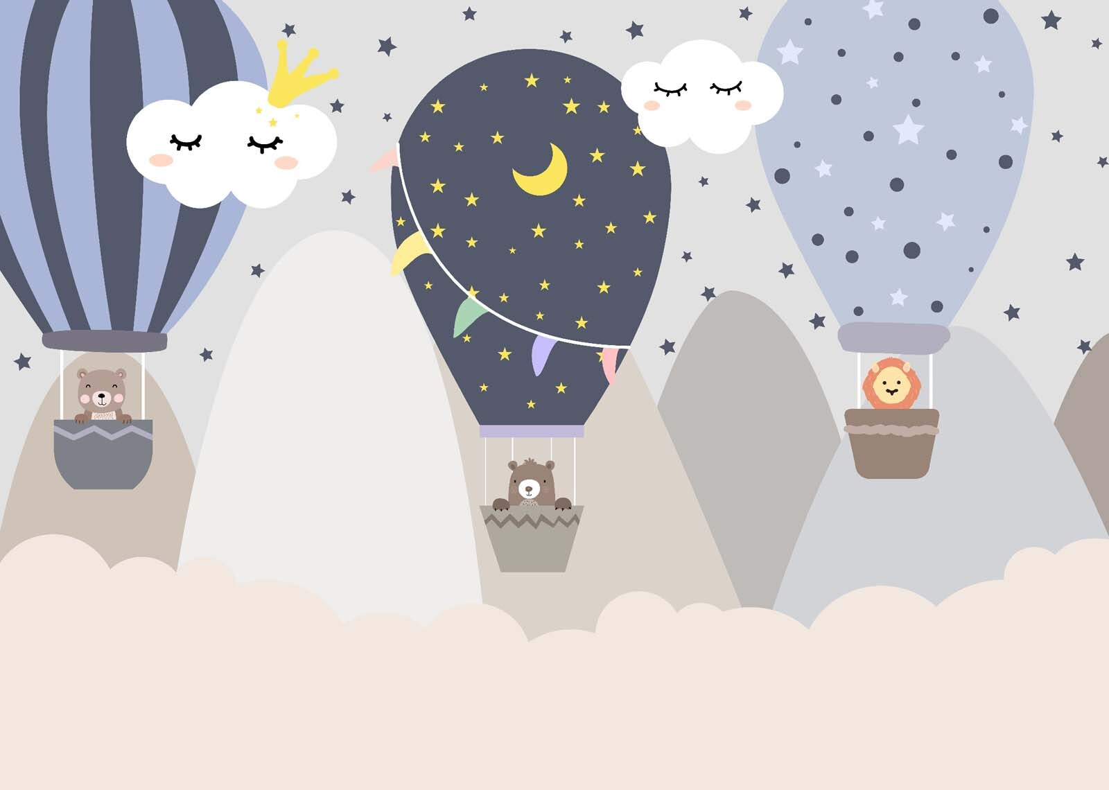 u26186p - Cartoon αερόστατα στον ουρανό - tegory