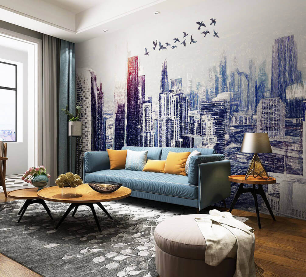 u29199pig1m - Πουλιά που πετούν πάνω από μια πόλη - tegory