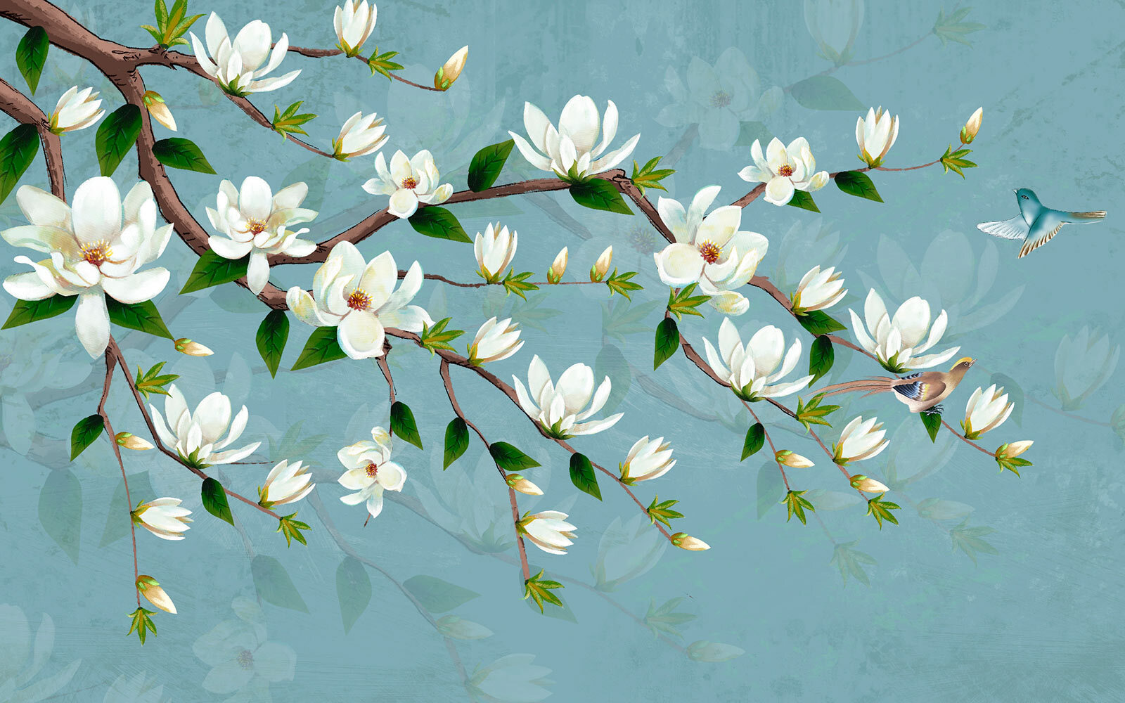 u31331p - Λευκά λουλούδια σε κλαδί - tegory