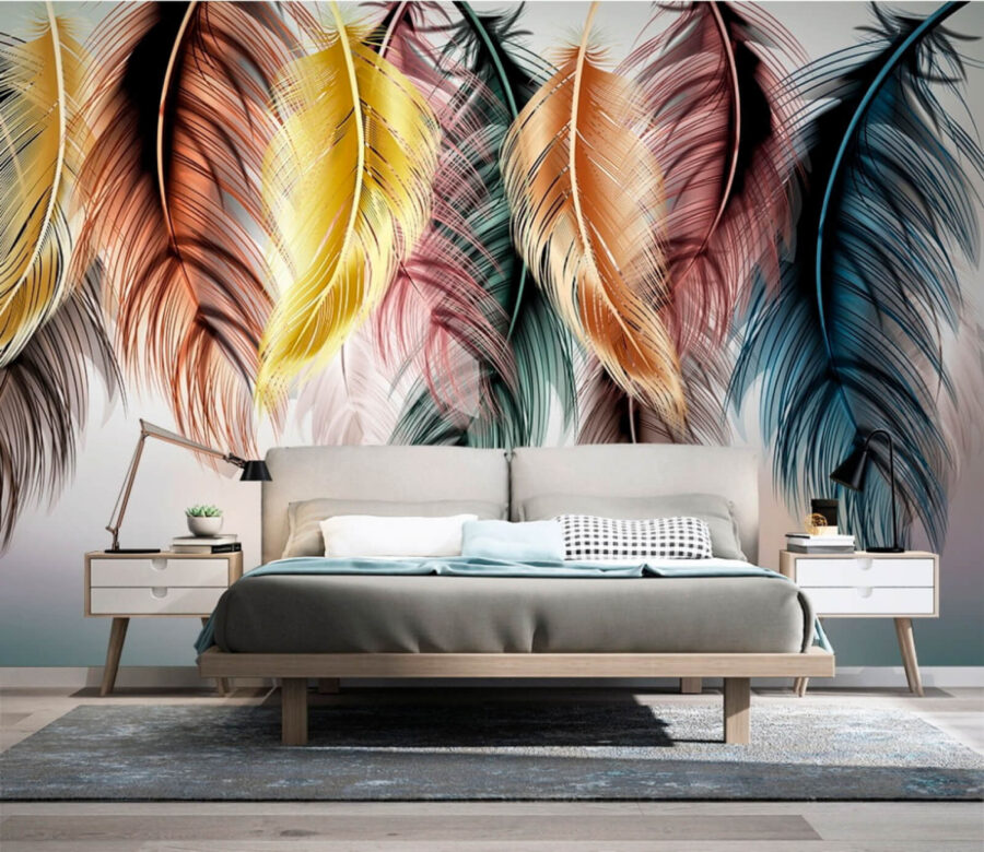 Group of colorful feathers Group of colorful feathers