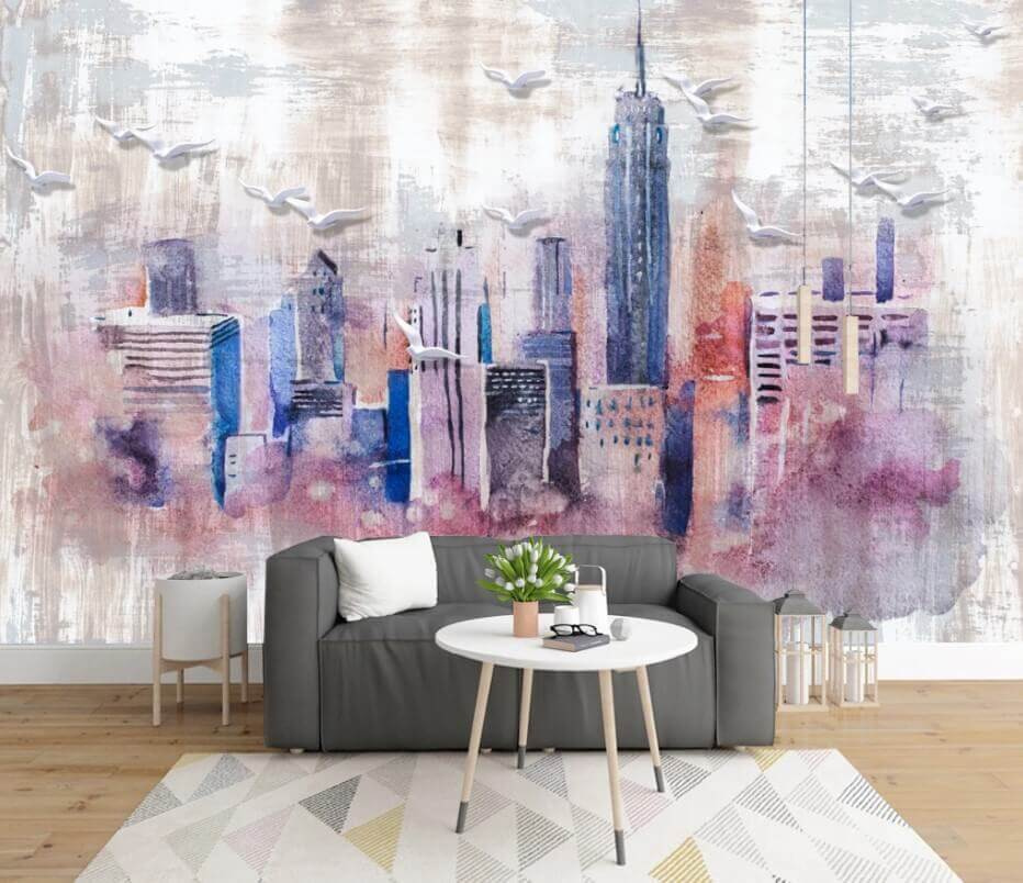 u35695pig1m - Ακουαρέλα ζωγραφικής μιας πόλης - tegory