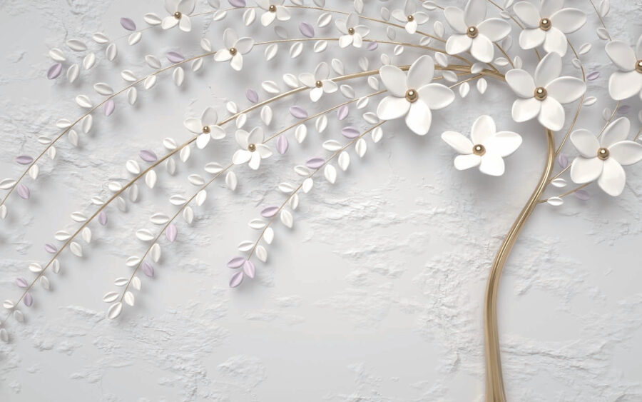 Ταπετσαρίες Κομψό λευκό Floral Wall Καλλιτεχνία - Image 2