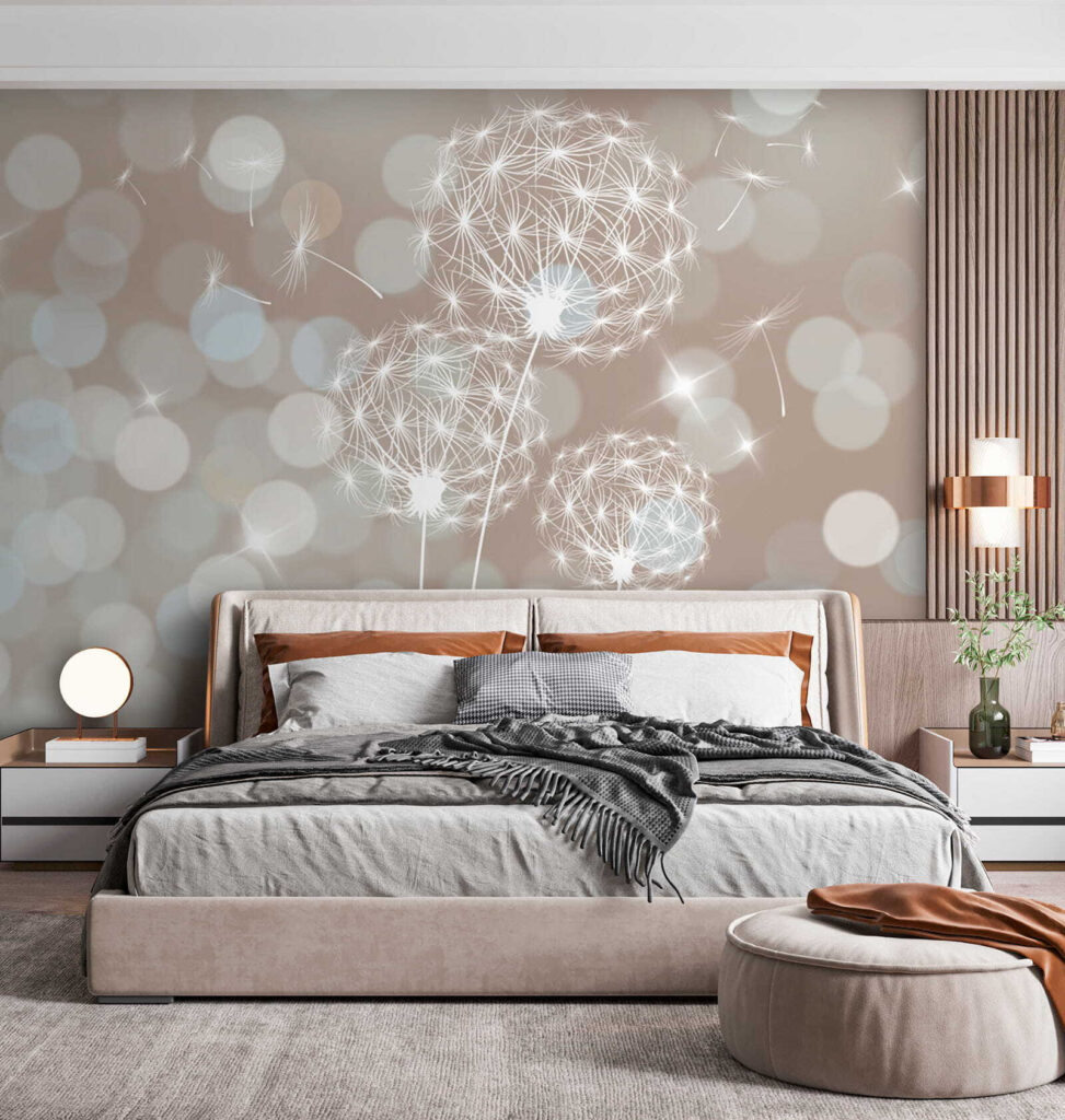 Delicate dandelions in soft backdrop