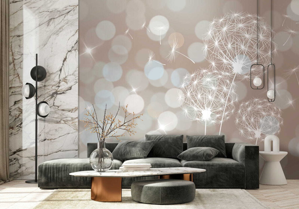 Delicate dandelions in soft backdrop