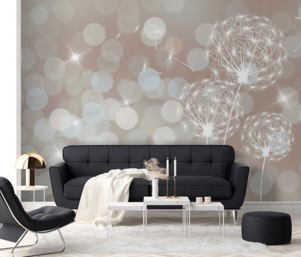 Delicate dandelions in soft backdrop