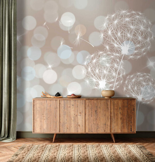 Delicate dandelions in soft backdrop