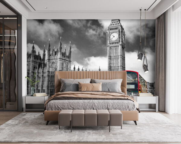 u56834pib115 600x480 - Κόκκινο διώροφο λεωφορείο σε δρόμο με πύργο ρολογιού στο φόντο - tegory