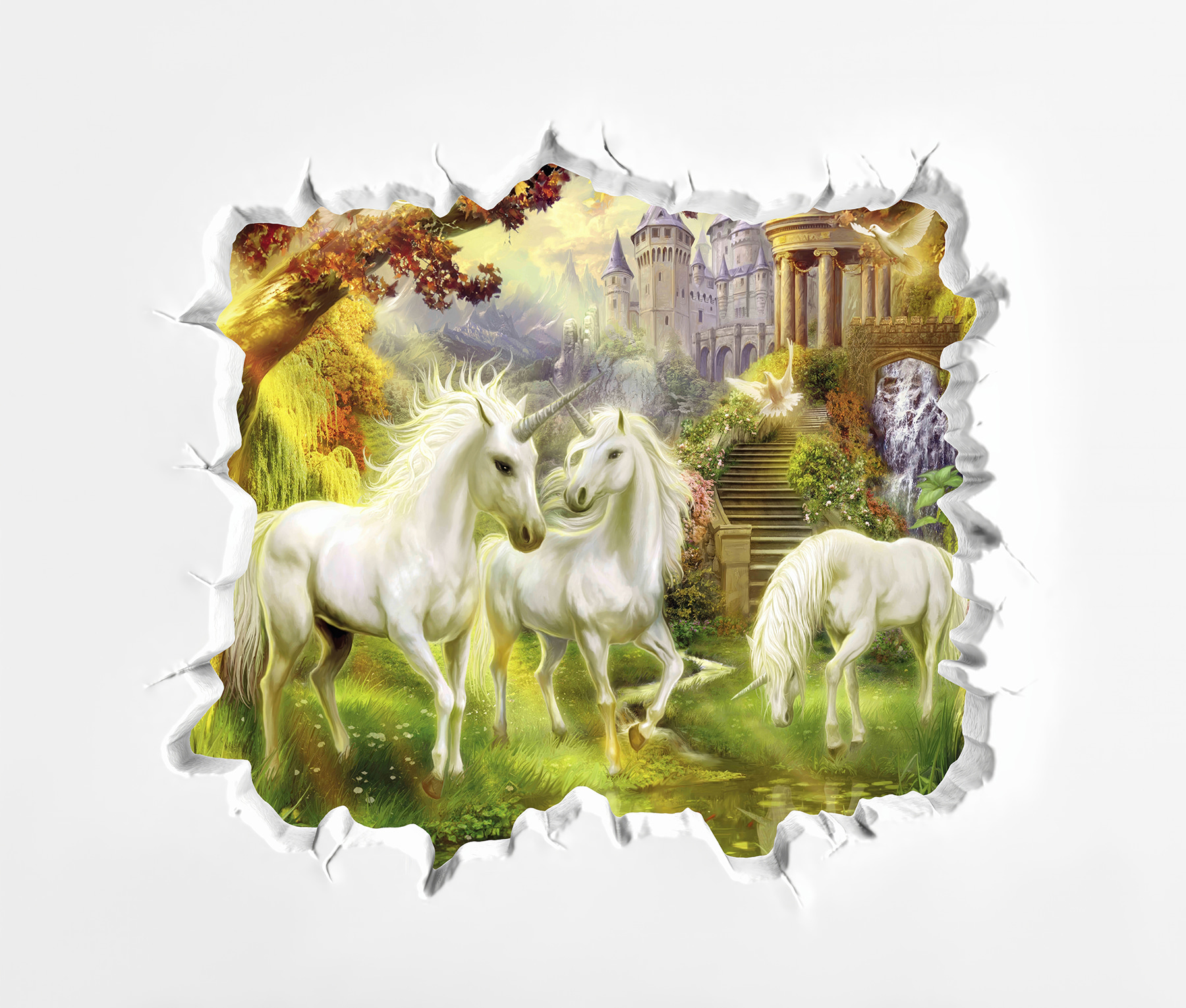 u60025p - Τοίχος με κάστρο και μονόκερους - tegory