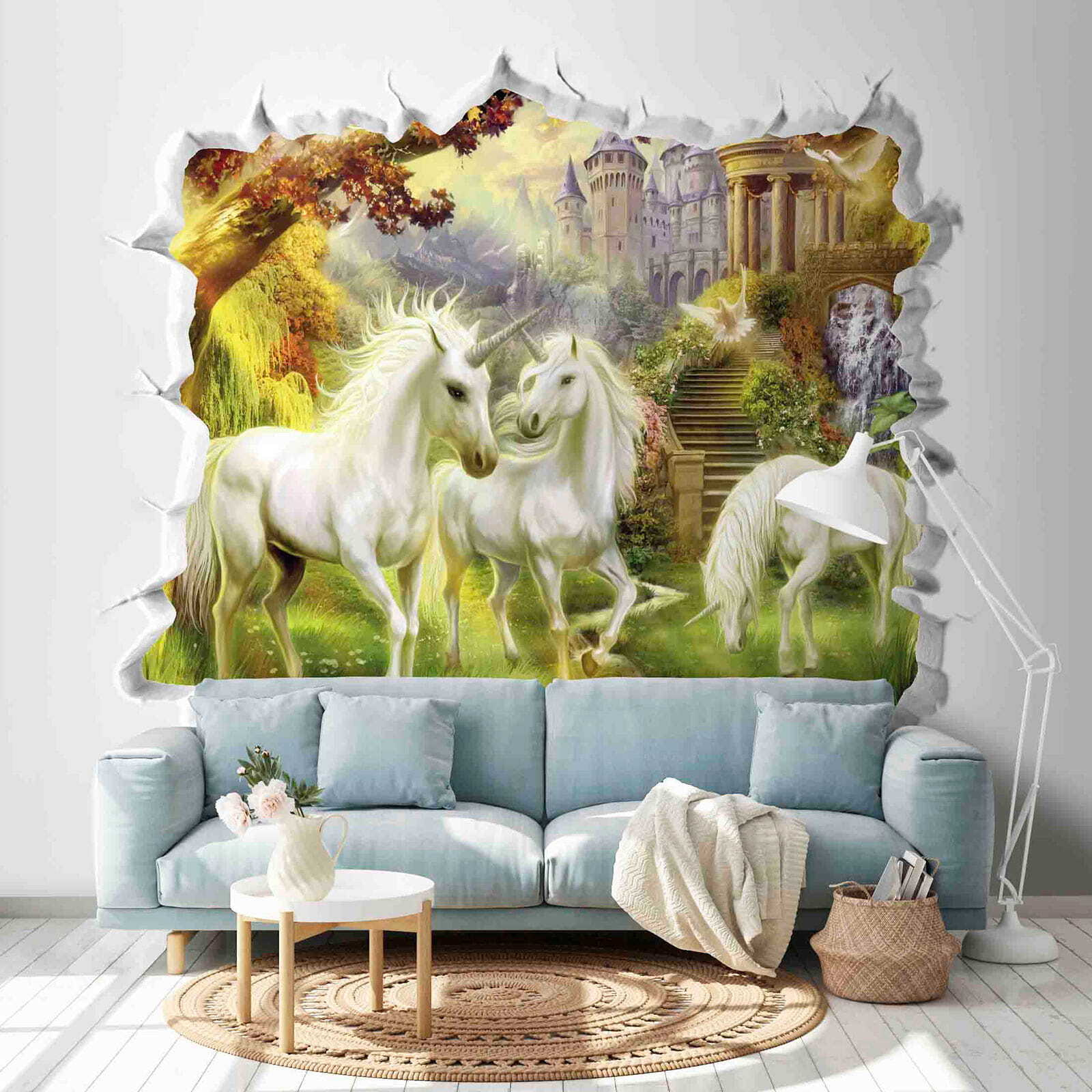 u60025pig1m - Τοίχος με κάστρο και μονόκερους - tegory