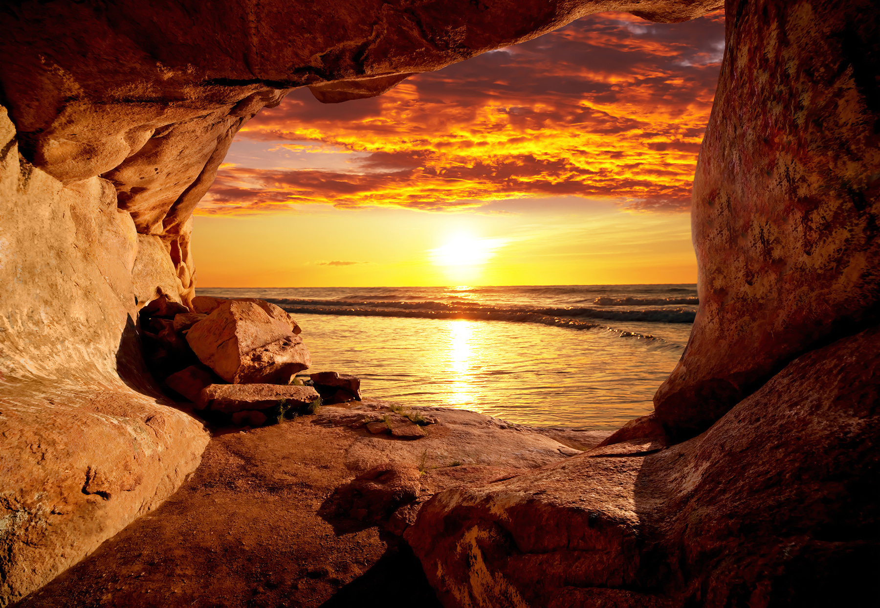 Sunset over a body of water Sunset over a body of water