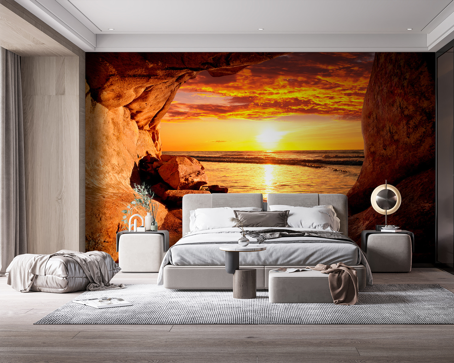 Sunset over a body of water Sunset over a body of water