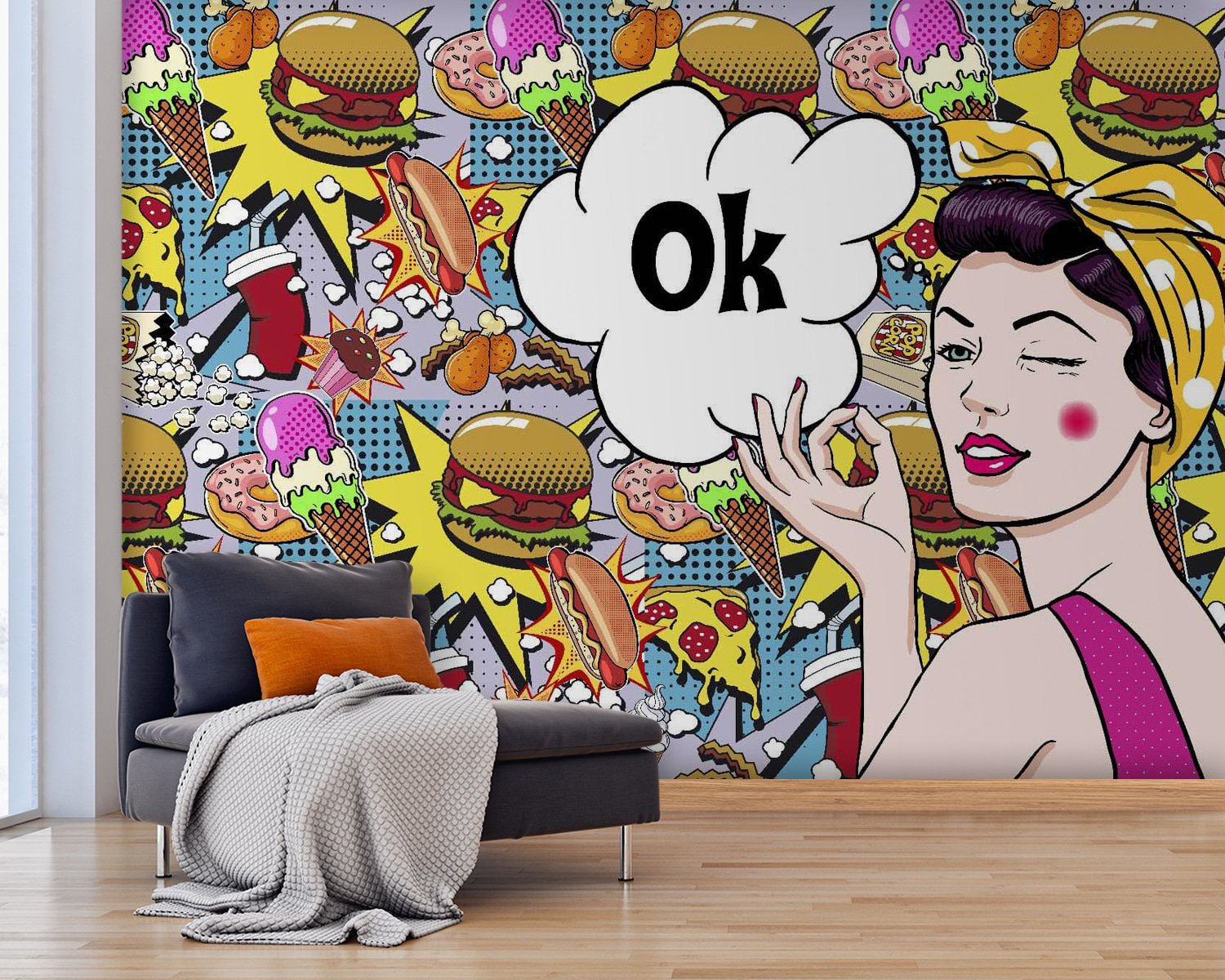 u60254pig25m - Γυναίκα που κρατάει μια φούσκα με φαγητό - tegory