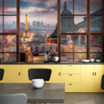 Ταπετσαρίες Θέα μιας πόλης από ένα παράθυρο