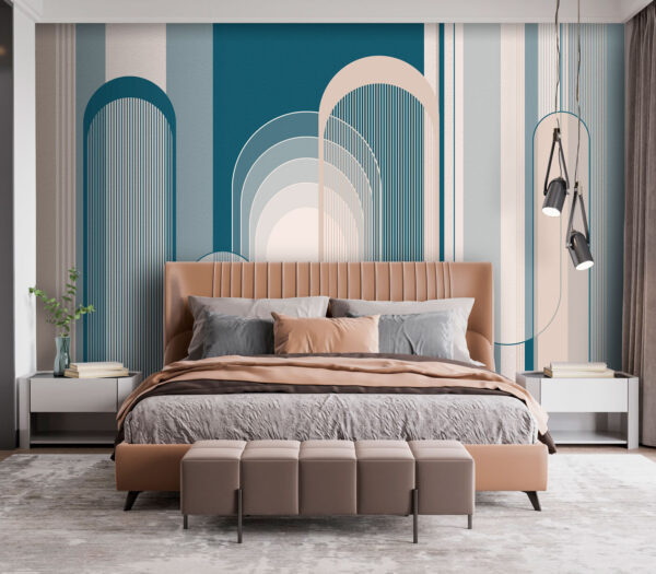 Μπλε και λευκό art deco μοτίβο Μπλε και λευκό art deco μοτίβο