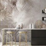 Ταπετσαρίες Τοίχος με φύλλα πάνω του