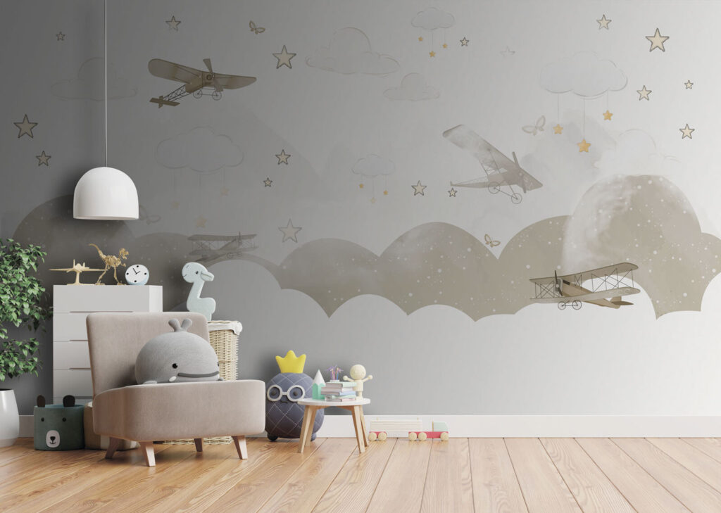 Group of airplanes flying in the sky