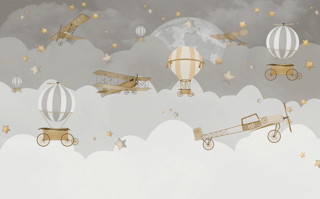 Group of airplanes in the sky