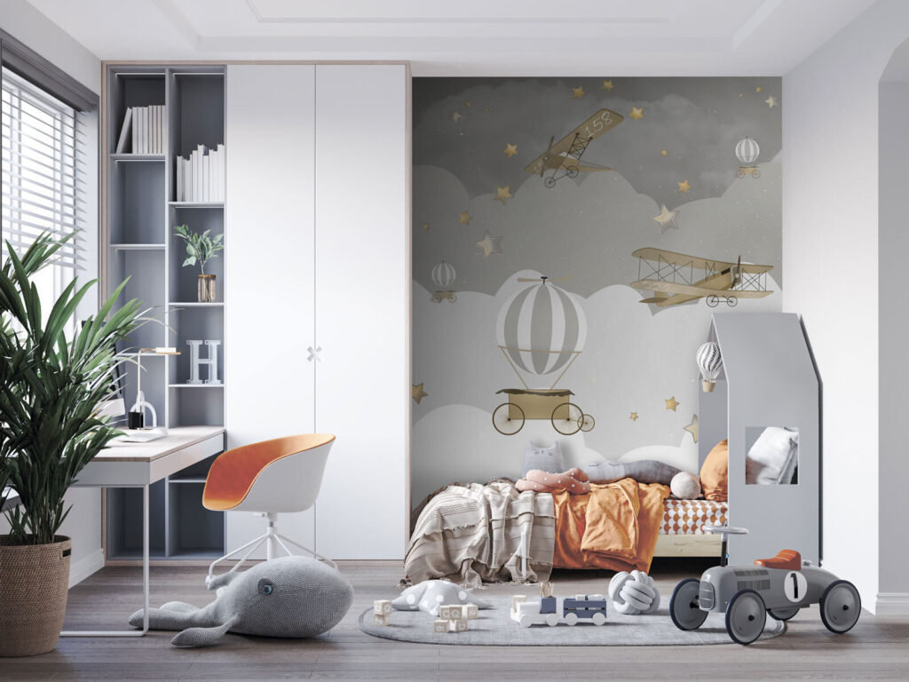 Group of airplanes in the sky