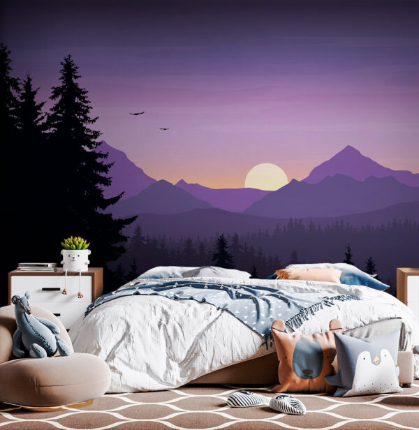 Ταπετσαρίες Τοπίο με δέντρα και βουνά