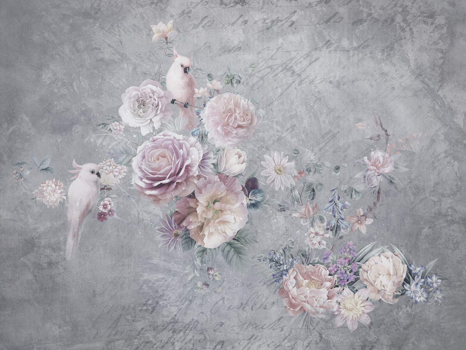 Painting of flowers and birds