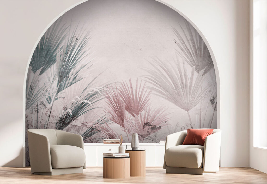 Elegant palm leaves on a soft background