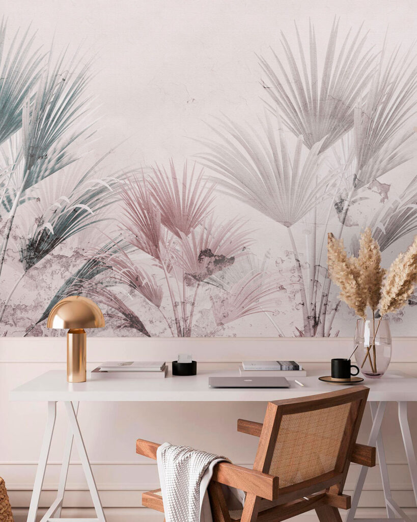 Elegant palm leaves on a soft background