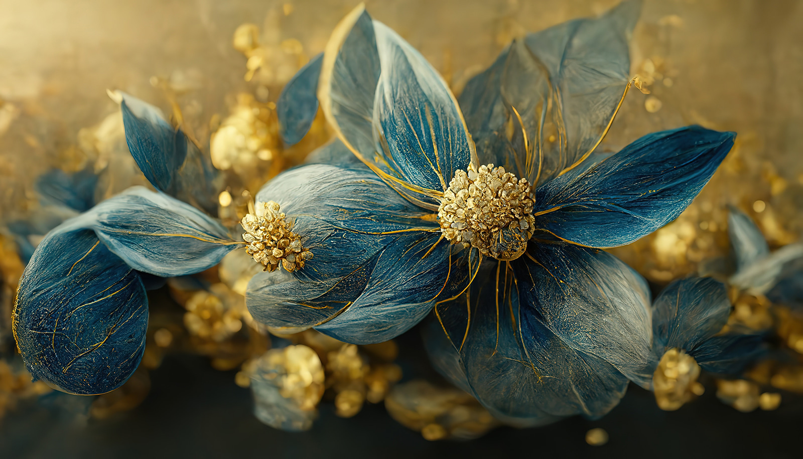 Elegant blue leaves and delicate blooms