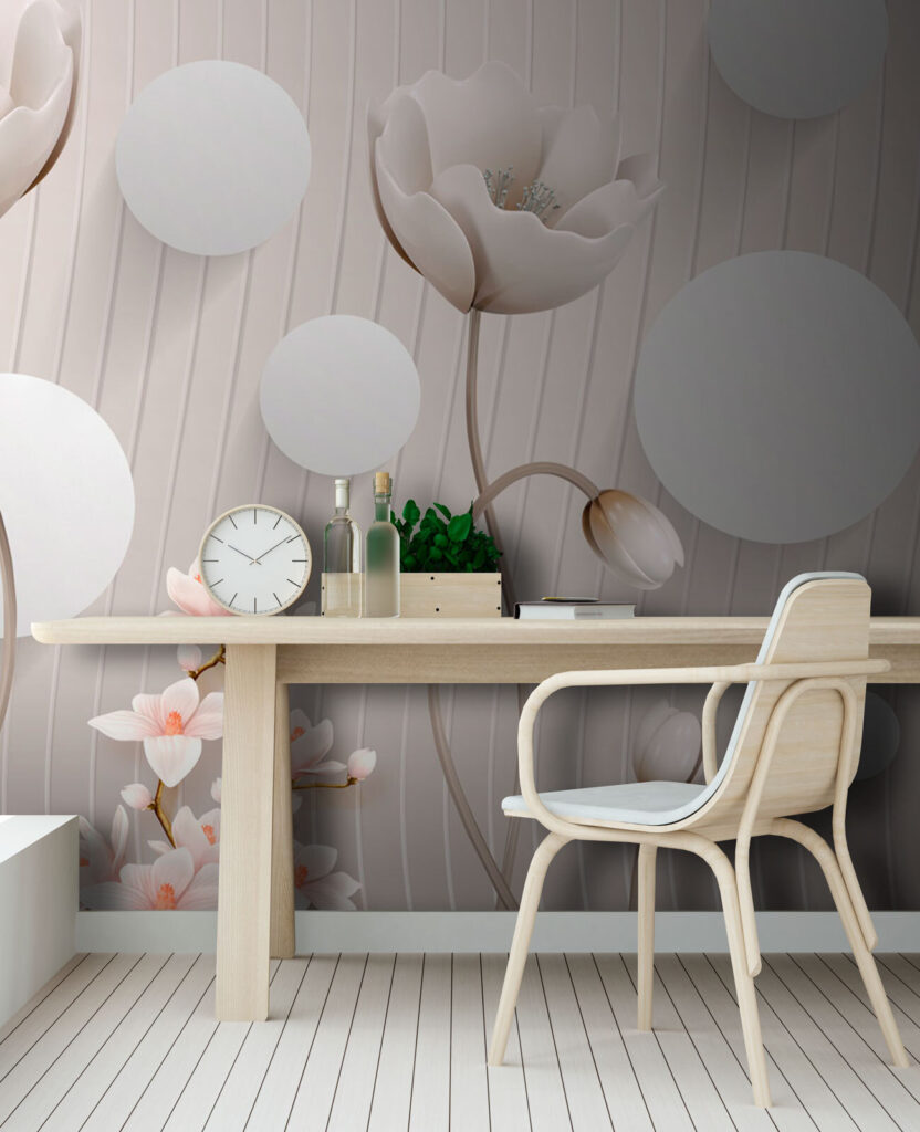 u74207piw1 832x1024 - Ταπετσαρία με λουλούδια και κύκλους - tegory