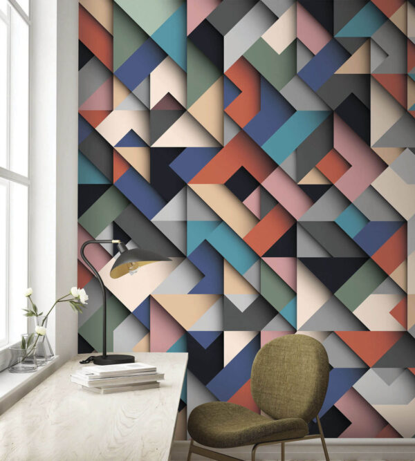 Ταπετσαρίες Πολύχρωμο μοτίβο τετραγώνων