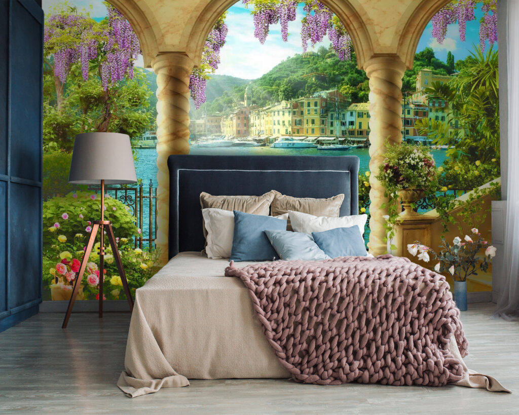 View of a city from a balcony