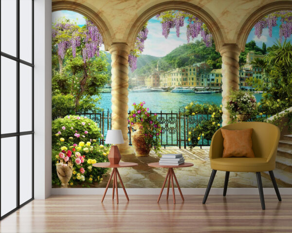 View of a city from a balcony