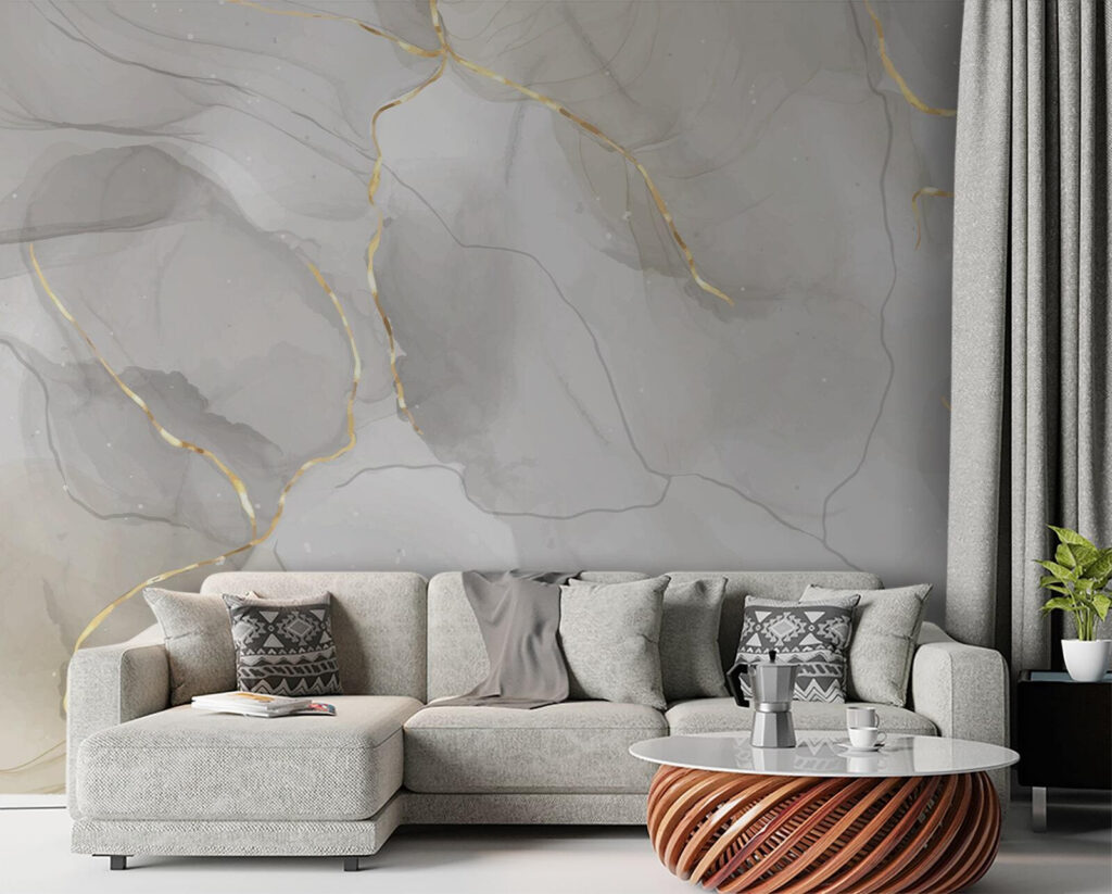 Elegant marble with amber accents