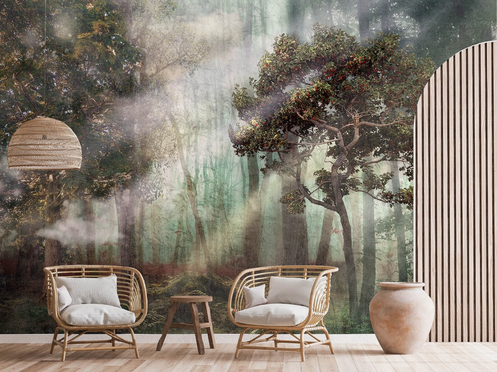 u80281pig1m - Ομιχλώδες δάσος με δέντρα και ομίχλη - tegory