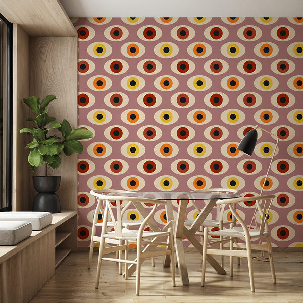 A pattern of colorful ovals