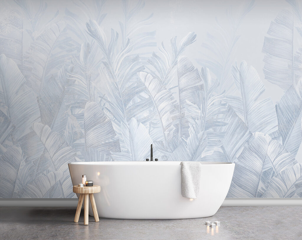 A white leafy pattern