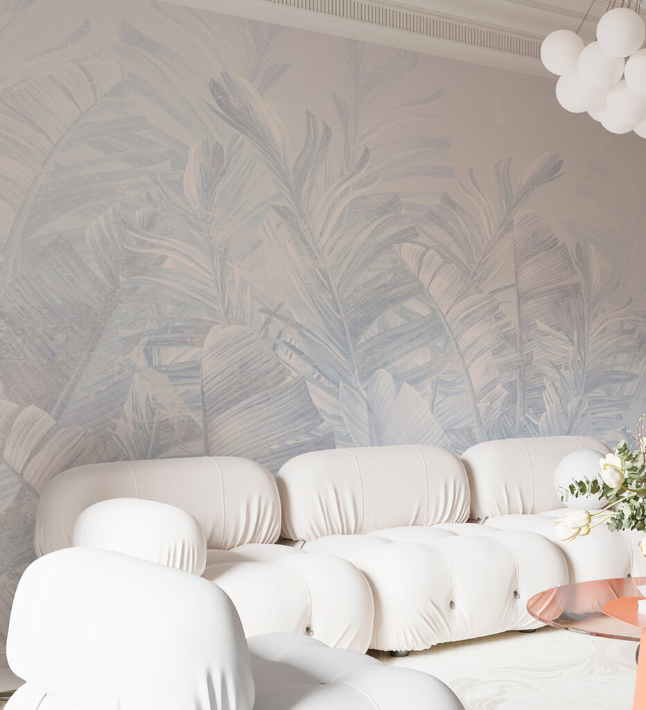 A white leafy pattern