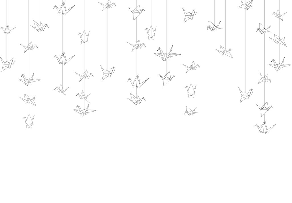 Μια ομάδα πουλιών origami Μια ομάδα πουλιών origami