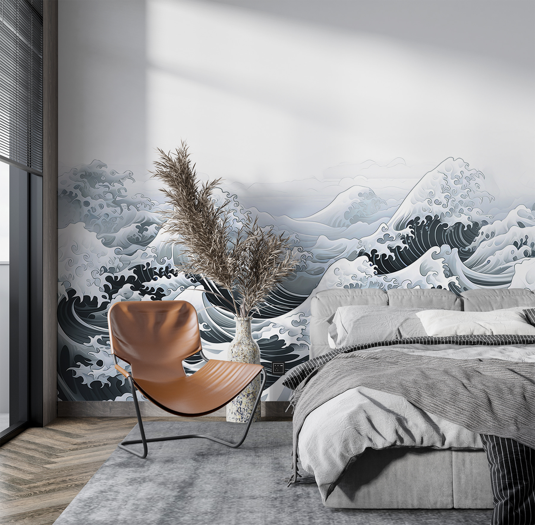 Waves in the ocean with waves