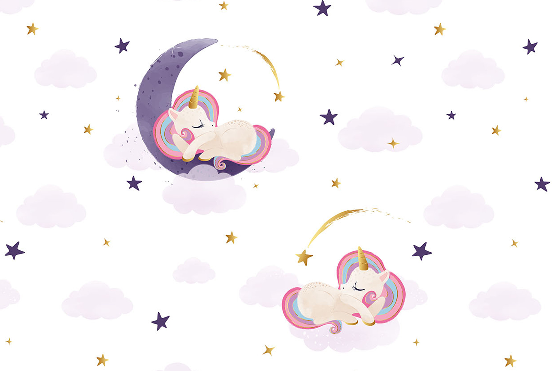 A unicorns sleeping on the moon A unicorns sleeping on the moon