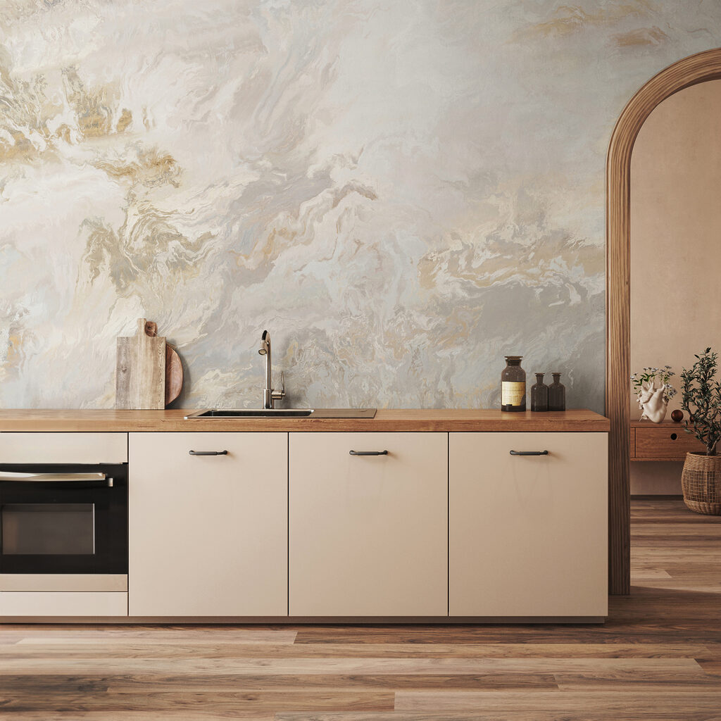 Soft swirls of muted earth tones