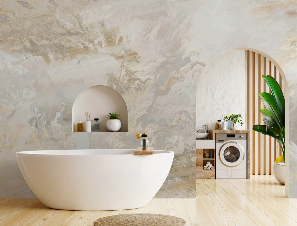 Soft swirls of muted earth tones